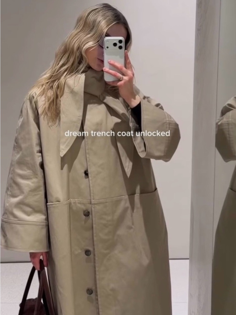 ZARA OVERSIZE TRENCH COAT WITH SCARF ZW LIMITED EDITION NEW SS26 Size M